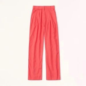 Abercrombie & Fitch Linen Blend Pants NWT Coral/Red color Sz XS Long